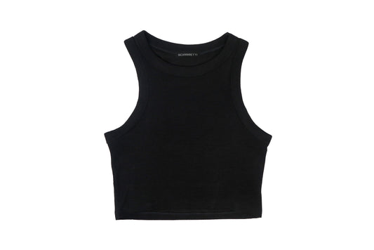 Black Rib Knit Crop Top